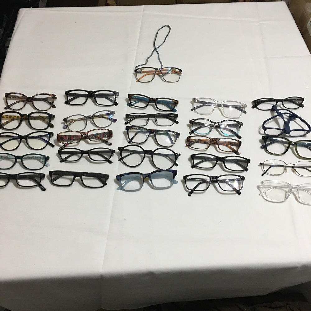 Lot of 26 Unbranded Eyeglasses Frames Unisex Mixed Multicolor Assorted Shapes